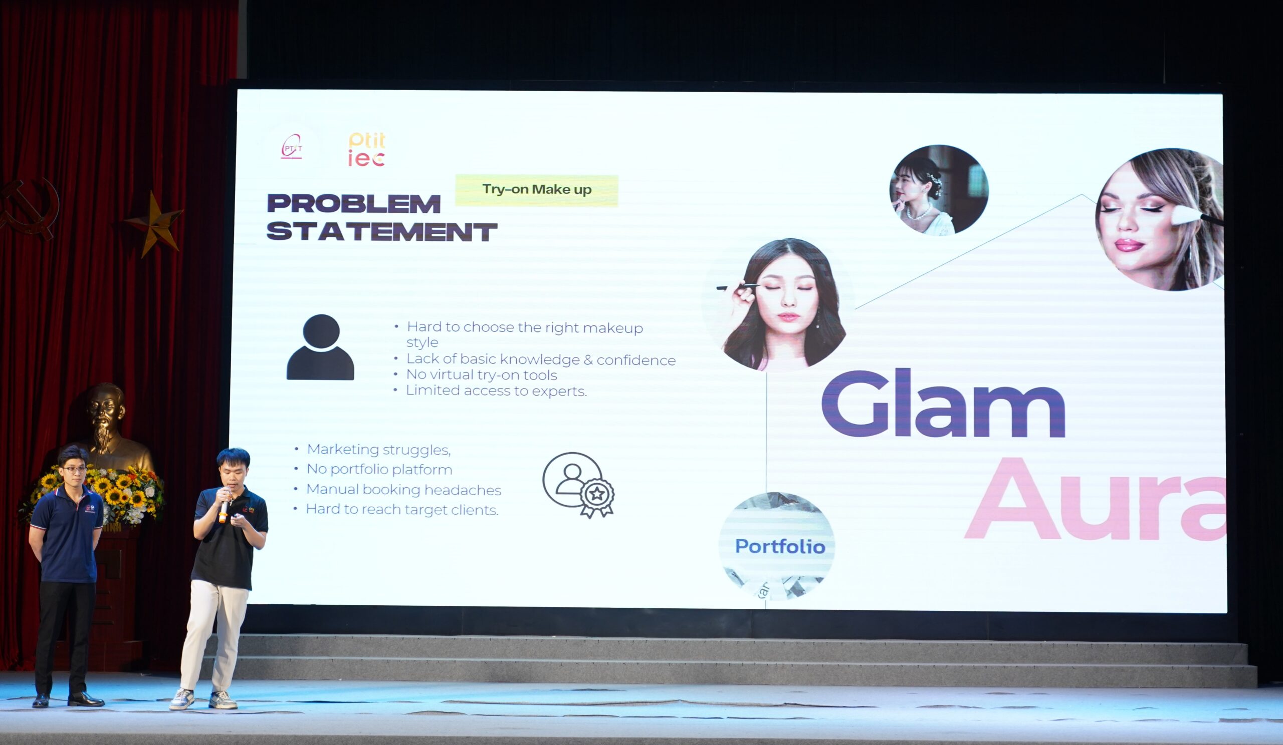Nền tảng cung cấp kiến thức về giáo dục giới tính và sức khỏe, ứng dụng AI và Gamification – Học viện Công nghệ Bưu Chính Viễn Thông – PTIT 3 Đại diện đội GramAura thuyết minh cho sản phầm