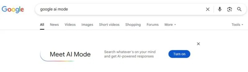 6 mẹo sử dụng AI Mode trong Google Search 3 Bật AI Mode trong Google Search.