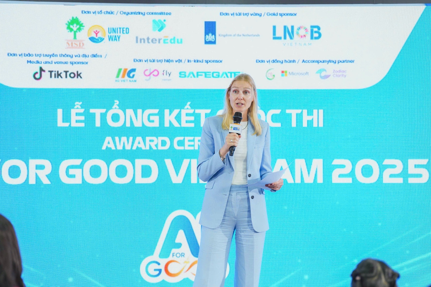 AI for Good Việt Nam 2025: Công nghệ phát triển từng phút nhưng con người vẫn là trung tâm 2 Bà Fleur Gribnau, đại diện Đại sứ quán Vương quốc Hà Lan tại Việt Nam