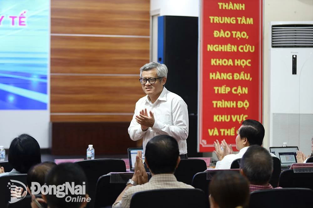 Giám đốc Sở Khoa học và công nghệ Đồng Nai Tạ Quang Trường tham dự tọa đàm. Ảnh: BTC cung c ấp