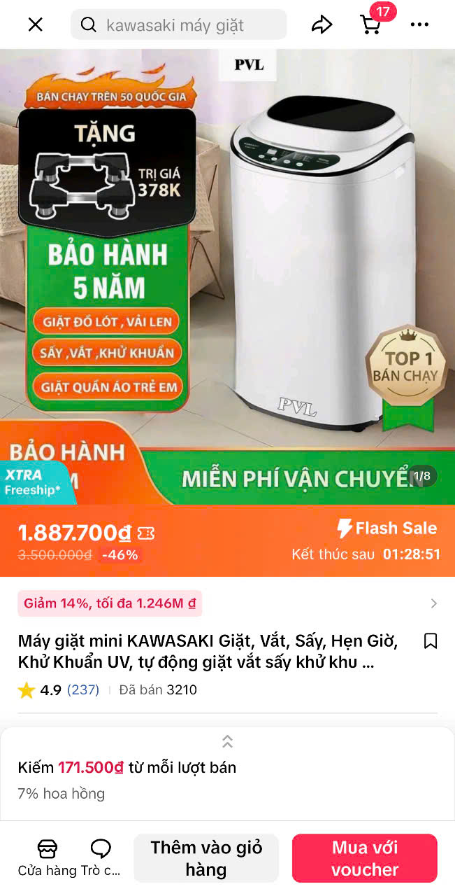 Những chiếc máy giặt giả nhãn hiệu, không rõ nguồn gốc xuất xứ được bán chủ yếu trên mạng xã hội và sàn thương mại điện tử Những chiếc máy giặt giả nhãn hiệu, không rõ nguồn gốc xuất xứ được bán chủ yếu trên mạng xã hội và sàn thương mại điện tử