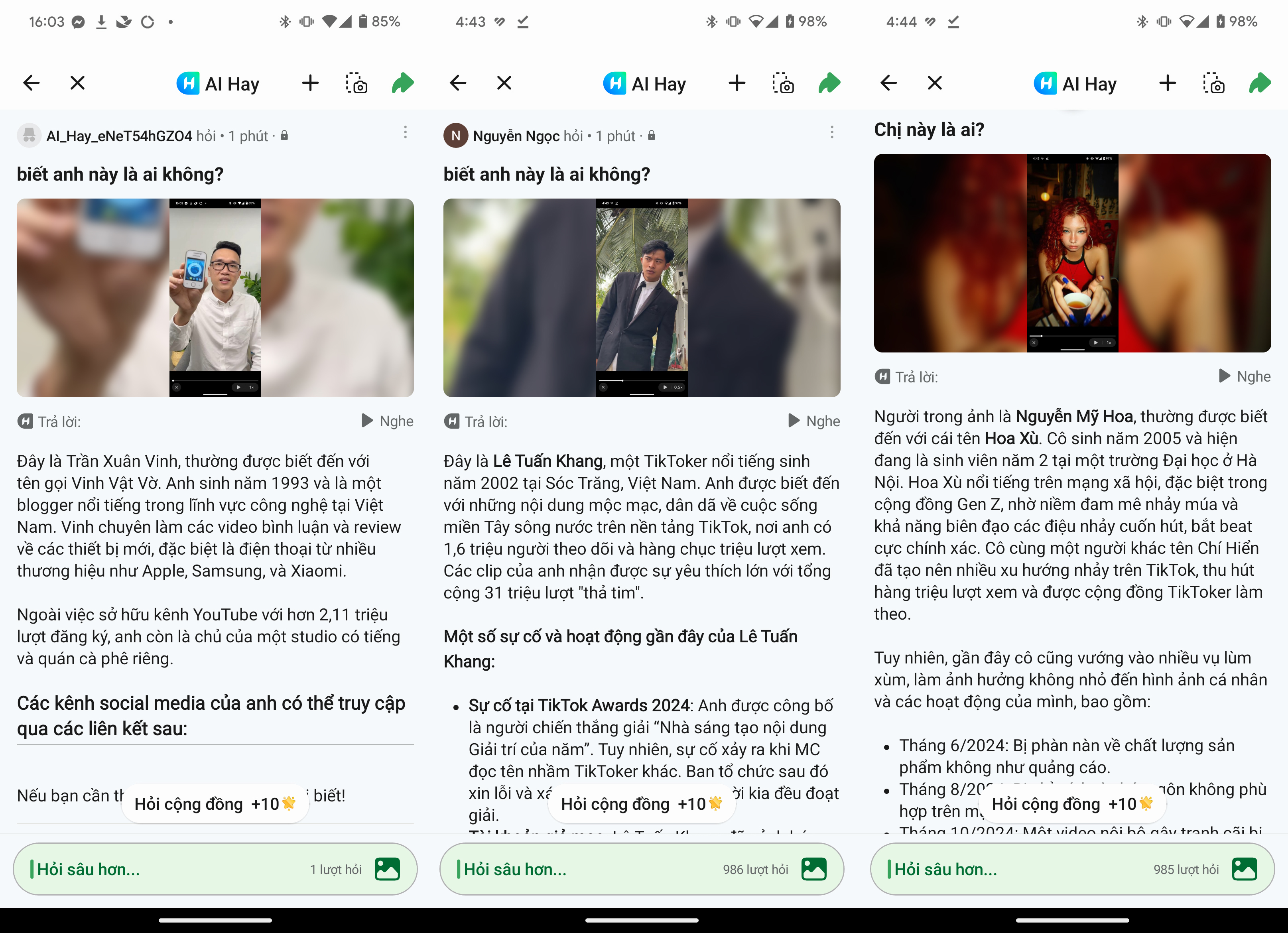 App hỏi đáp thông tin cực đỉnh, hỏi trend gì trên TikTok cũng biết, có cả tóm tắt video YouTube miễn phí 9 Kha nang nhan dien KOC KOL cua AI Hay