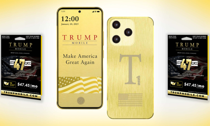 So sánh điện thoại Trump Mobile với iPhone, Pixel 1 Điện thoại Mobile T1 và gói cước The 47 Plan của Trump Mobile. Ảnh: Mobilesyrup