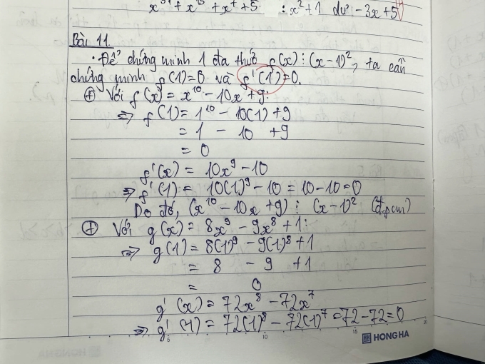 Học sinh lớp 7 dùng phương pháp đạo hàm của lớp 12 để giải bài tập - một bài giải được giáo viên đánh giá dùng AI hỗ trợ. Ảnh: Giáo viên cung cấp