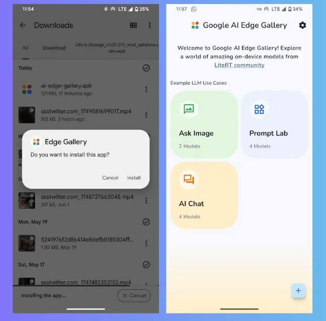 Cách chạy mô hình AI ngoại tuyến trên Android với Google AI Edge Gallery 2 Cài đặt ứng dụng Ai Edge Gallery