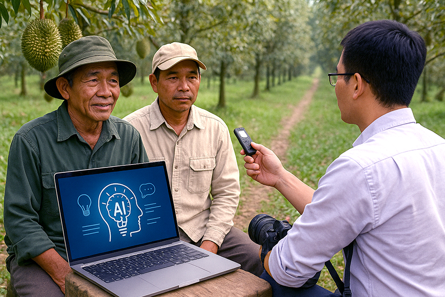 Đối với mỗi phóng viên, AI vừa là cánh tay đắc lực nhưng cũng là thách thức trong tác nghiệp (ảnh minh họa được tạo bằng AI Chat GPT).