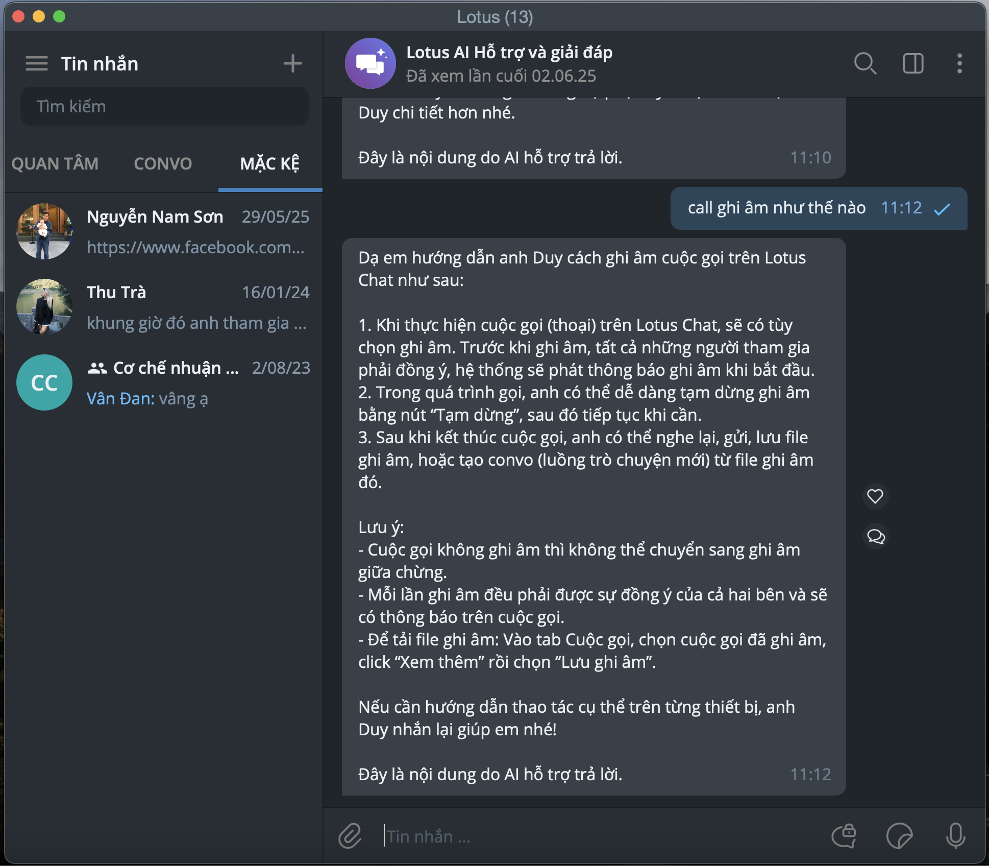 Lotus Chat tích hợp AI for work: “3 người nghỉ mất 2, thay AI vào 1 người làm ngon hơn 3 người cũ”- Ảnh 6. Lotus Chat tích hợp AI for work: “3 người nghỉ mất 2, thay AI vào 1 người làm ngon hơn 3 người cũ”- Ảnh 6.