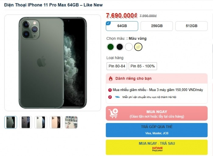 iPhone 11 Pro Max giá chạm đáy vực, vừa rẻ vừa chiến hơn iPhone 16, vua iPhone 3 mắt giá rẻ tháng 6