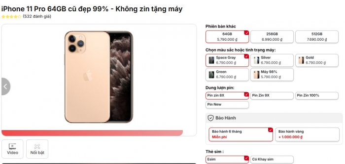 Giá iPhone 11 Pro rẻ như rau tháng 6, iPhone ba mắt rẻ nhất Việt Nam, trang bị vẫn xịn hơn iPhone 16 1 iphone 11 pro t6 3