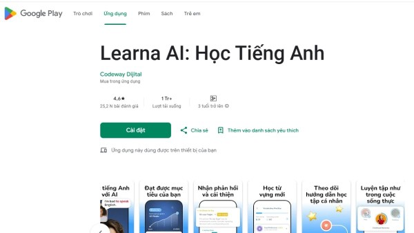 Learna AI là gì? Giải mã ứng dụng học tiếng Anh thông minh dẫn đầu xu hướng 4 Nhập từ khóa "Learna AI"