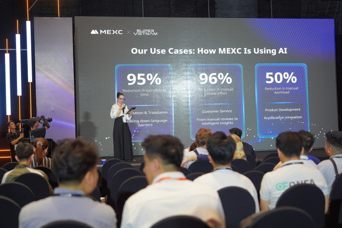 MEXC ứng dụng AI và blockchain tái định hình giao dịch kỹ thuật số 2 Bà Nguyễn Thái Phượng Trang chia sẻ về cách MEXC ứng dụng AI trong vận hành. Ảnh: BTC