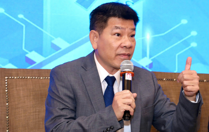 Chấp nhận giảm doanh thu để thử nghiệm AI 1 Lê Hữu Nghĩa - Tổng giám đốc Công ty TNHH Thương mại Xây dựng Lê Thành tại hội nghị về AI ở TP HCM. Ảnh: Hoàng Chương
