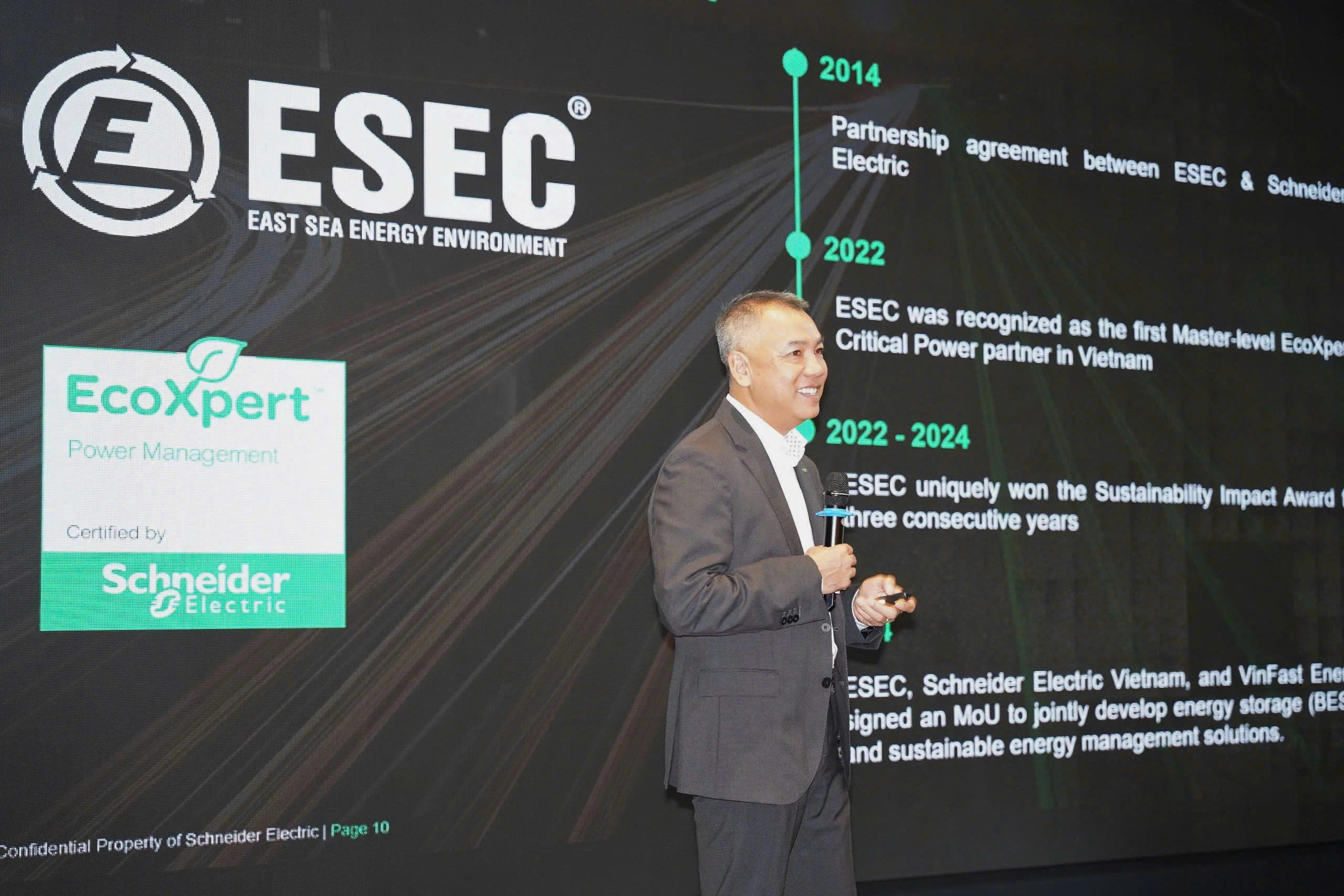 Schneider Electric ra mắt giải pháp Microgrids và DCIM tại hội thảo TP. Hồ Chí Minh, đánh dấu bước tiến lớn trong quản lý năng lượng và chuyển đổi xanh. Hướng tới chuyển đổi xanh: Schneider Electric trao chứng chỉ DCIM cho ESEC