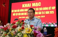 Thiếu tướng Vũ Hồng Sơn- Phó Tư lệnh kiêm Tham mưu Trưởng Quân chủng, Trưởng ban Chỉ đạo Hội thao, diễn tập phát biểu Khai mạc.