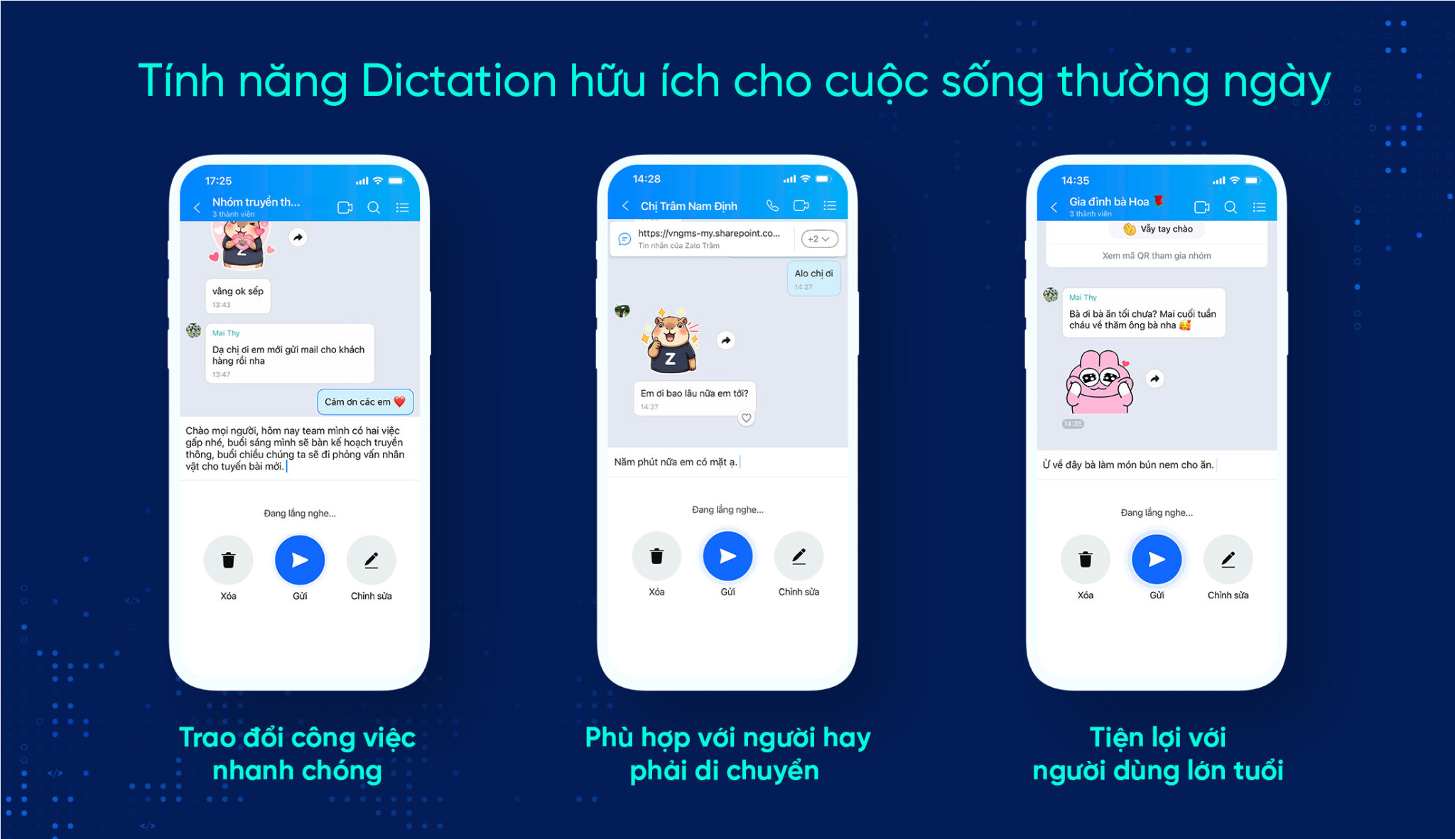 Zalo ứng dụng AI giúp người dùng tăng tốc soạn thảo tin nhắn văn bản bằng giọng nói Zalo ứng dụng AI giúp người dùng tăng tốc soạn thảo tin nhắn văn bản bằng giọng nói