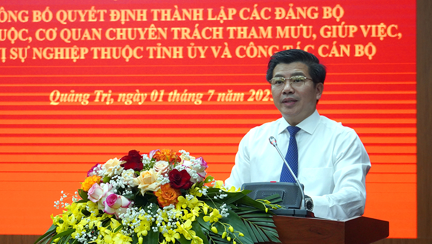 Công bố thành lập đảng bộ, cơ quan chuyên trách, đơn vị trực thuộc Tỉnh ủy Quảng Trị