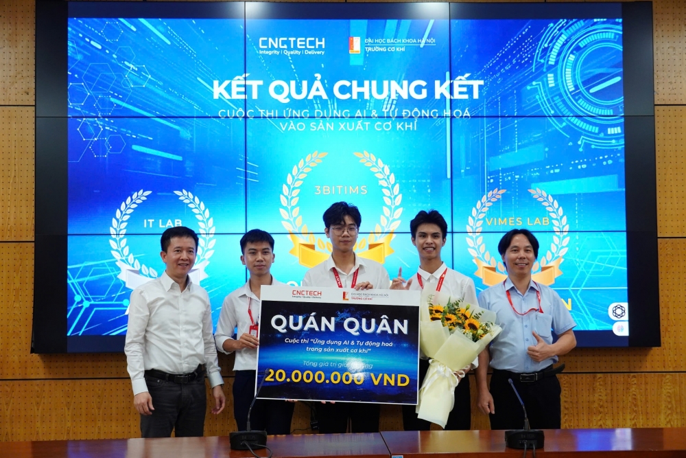 Giải quán quân thuộc về đội 3BITIMS với ý tưởng hệ thống hỗ trợ báo giá gia công CNC từ mô hình 3D STEP