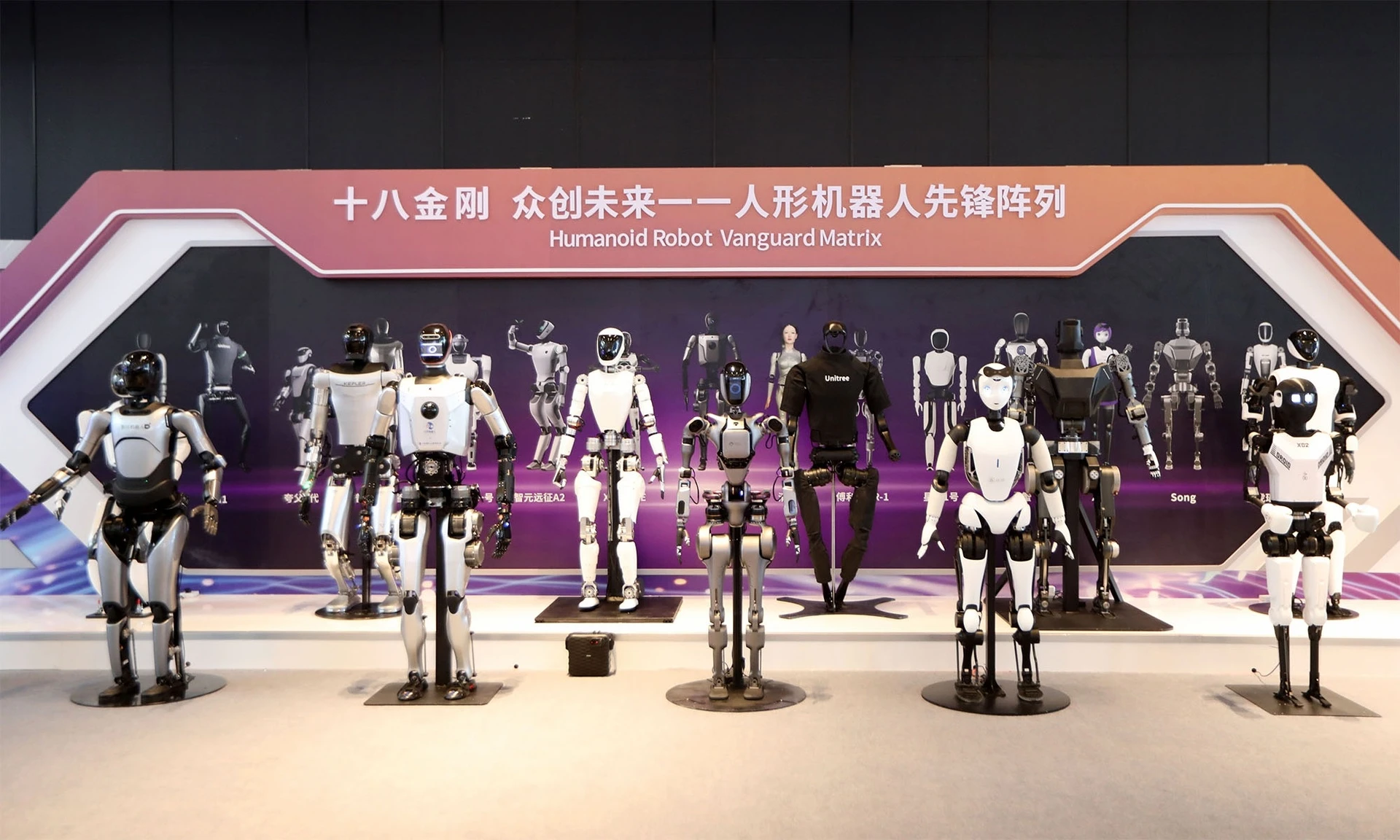 Robot đấu boxing và chơi mạt chược gây chú ý tại Thượng Hải 1 humanoid robot