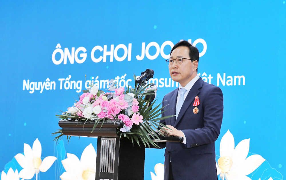 Ông Choi Joo Ho phát biểu tại buổi lễ. Ông Choi Joo Ho phát biểu tại buổi lễ.