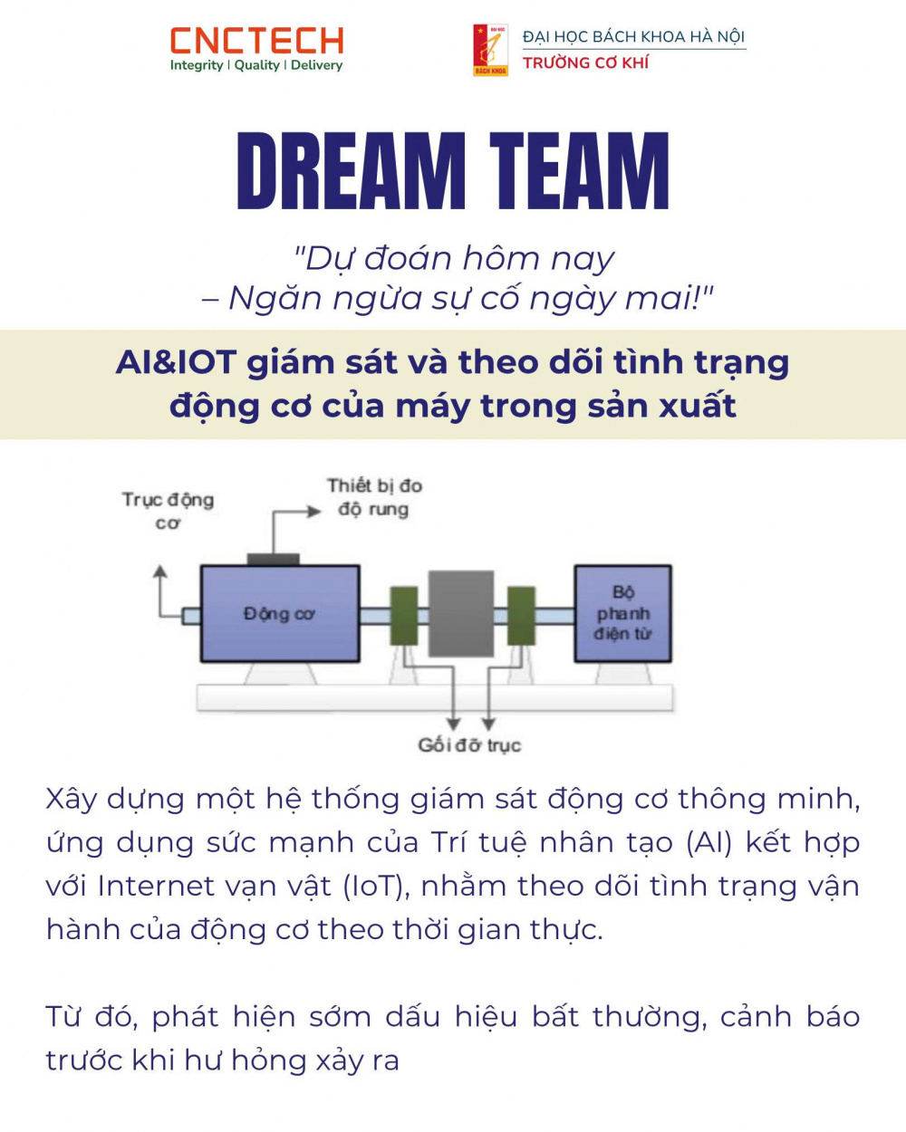 “Ứng dụng AI & Tự động hóa vào sản xuất cơ khí” 11 - DREAM TEAM – AI & IoT giám sát tình trạng động cơ trong sản xuất