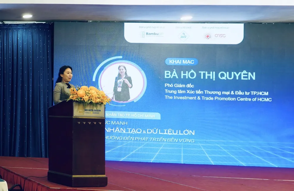 Bà Hồ Thị Quyên, Phó Giám đốc ITPC phát biểu tại hội nghị IMG_1393.jpg