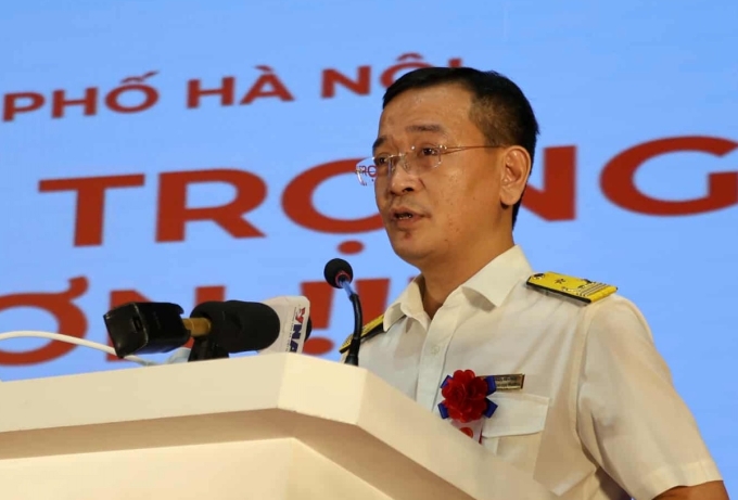 Ông Phan Thanh Hòa, Phó trưởng Thuế TP Hà Nội phát biểu tại hội nghị, ngày 10/7. Ảnh: Cục Thuế