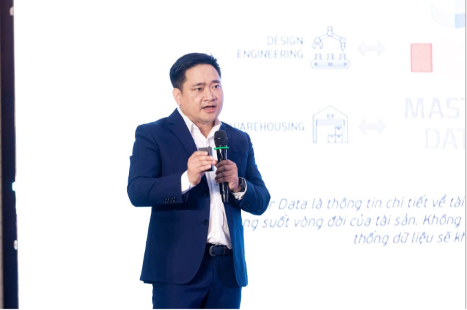 Ngành năng lượng tăng tốc chuyển đổi với AI và hạ tầng số 1 Ông Nguyễn Chí Linh, Phó giám đốc Khối Khách hàng doanh nghiệp Viettel Solutions chia sẻ tại hội thảo. Ảnh: Tuấn Linh.