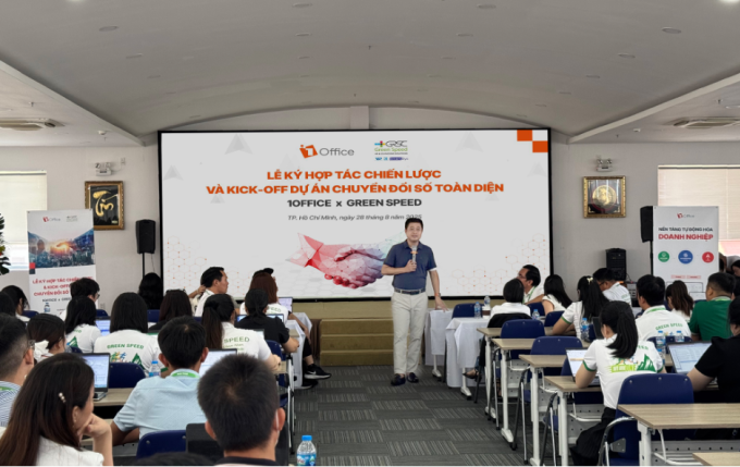 Green Speed chuyển đổi số trên nền tảng 1Office 3 Ông Lê Việt Thắng, Founder & CEO 1Office tại buổi lễ. Ảnh: 1Office