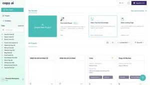 Copy AI Dashboard