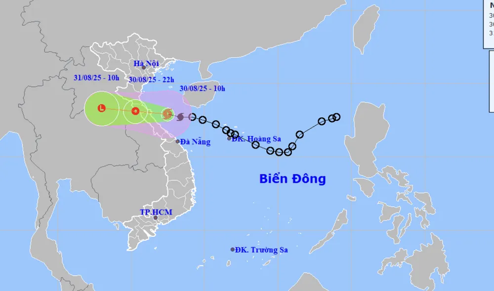Dự báo vùng ảnh hưởng của bão số 6. bão số 6.png