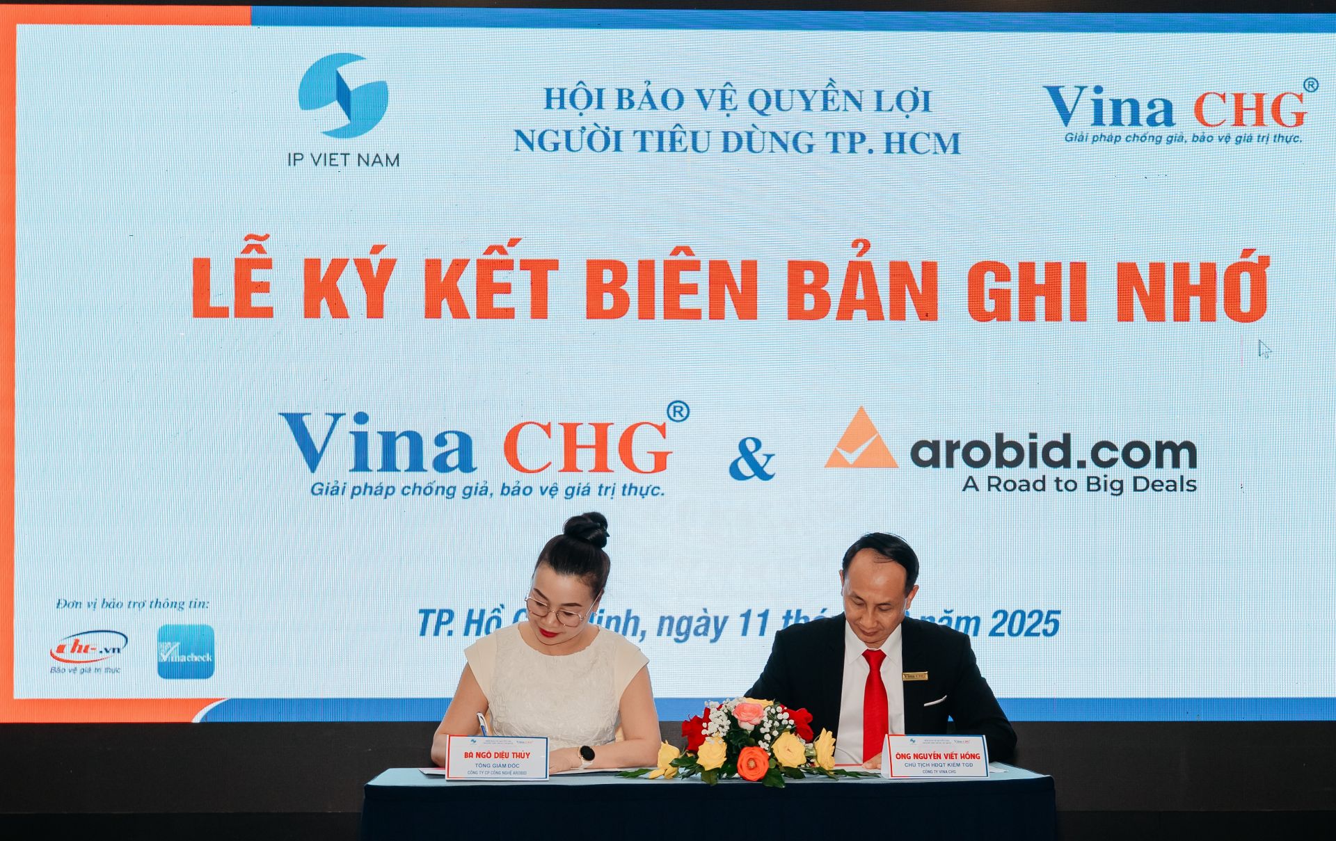 Ký kết giữa Vina CHG với Công ty CP công nghệ Arobid về việc giới thiệu và mở rộng mạng lưới khách hàng trên nền tảng số.