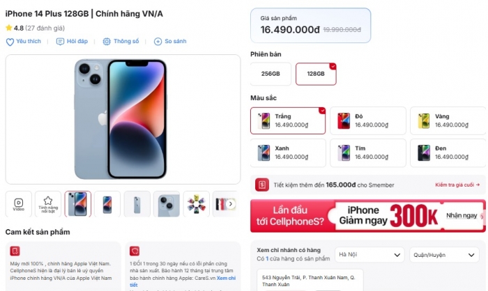 Chiếc iPhone màn lớn ngang tầm iPhone 16 Pro Max, nhưng rẻ hơn tới 14 triệu, dùng cực ngon vài năm 6 iphone 14 plus t8 3