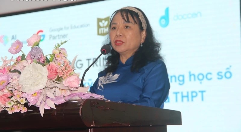 TS. Nguyễn Thị La, Phó Viện trưởng Viện Đào tạo và Phát triển nhân lực phát biểu tại chương trình. TS. Nguyễn Thị La, Phó Viện trưởng Viện Đào tạo và Phát triển nhân lực phát biểu tại chương trình.