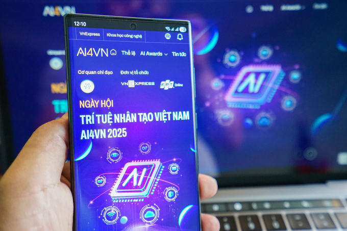 Giao diện AI4VN trên một chiếc smartphone. Ảnh: Bảo Lâm