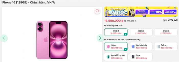 iPhone 16 giảm tằng tằng đầu tháng 9 dọn đường cho iPhone 17, vẫn là top 1 doanh số 2025 2 T8