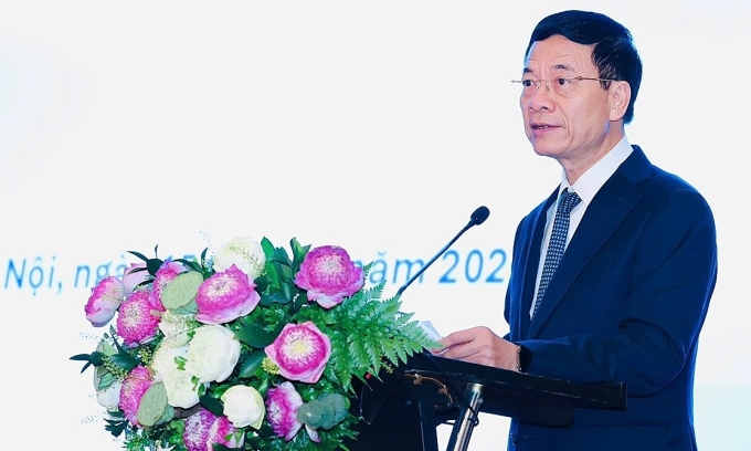 Bộ trưởng Nguyễn Mạnh Hùng ở Hội thảo. Ảnh: Nguyễn Quyết