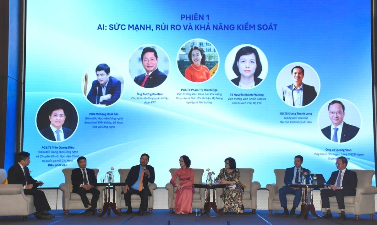 Phiên thảo luận 'AI: Sức mạnh, rủi ro và khả năng kiểm soát'. Ảnh: Mai Hà.