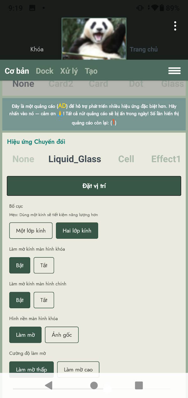 Cách cài đặt hiệu ứng Liquid Glass trên điện thoại Android 6 Hiệu ứng Liquid Glass trên DockWalls