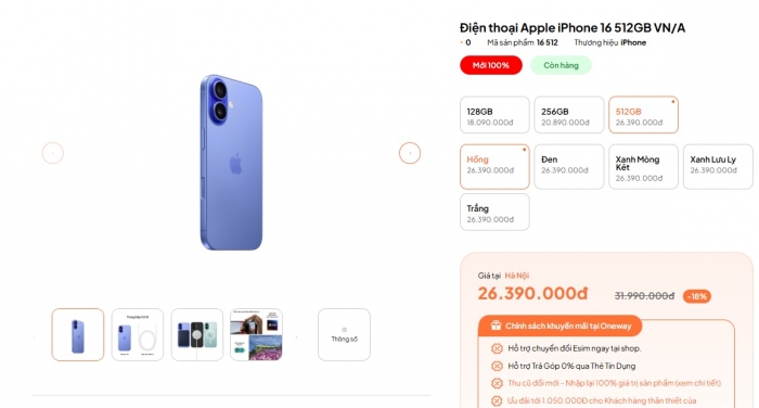 Hơn 18 triệu đã có thể đập hộp iPhone 16 đang rẻ hơn iPhone 17 tới 6 triệu, trang bị không kém nhiều 1 iphone 16 gia t9 15 1