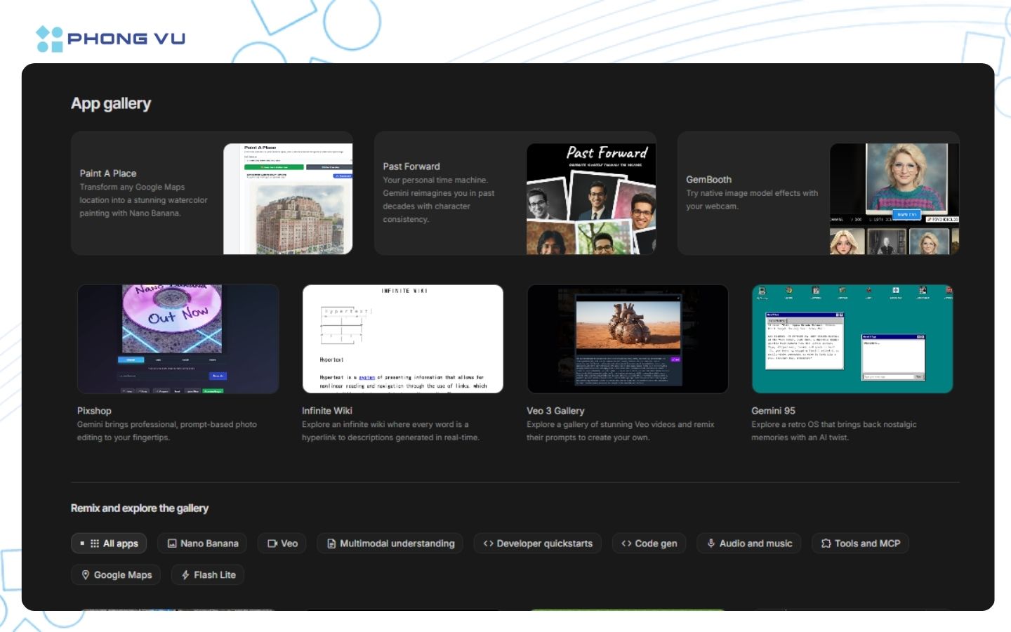 Cách tạo ứng dụng AI đơn giản với Vibe Coding trên Google AI Studio 4 Khám phá thêm các dự án mẫu bằng cách xem qua App Gallery