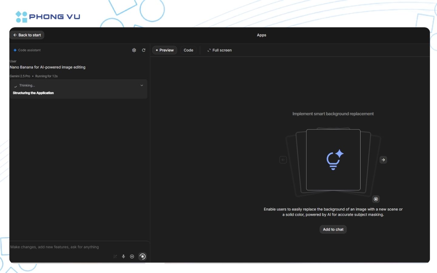 Cách tạo ứng dụng AI đơn giản với Vibe Coding trên Google AI Studio 5 Brainstorming Loading Screen sẽ hiển thị các ý tưởng khác do Gemini tạo ra để cung cấp thêm cảm hứng