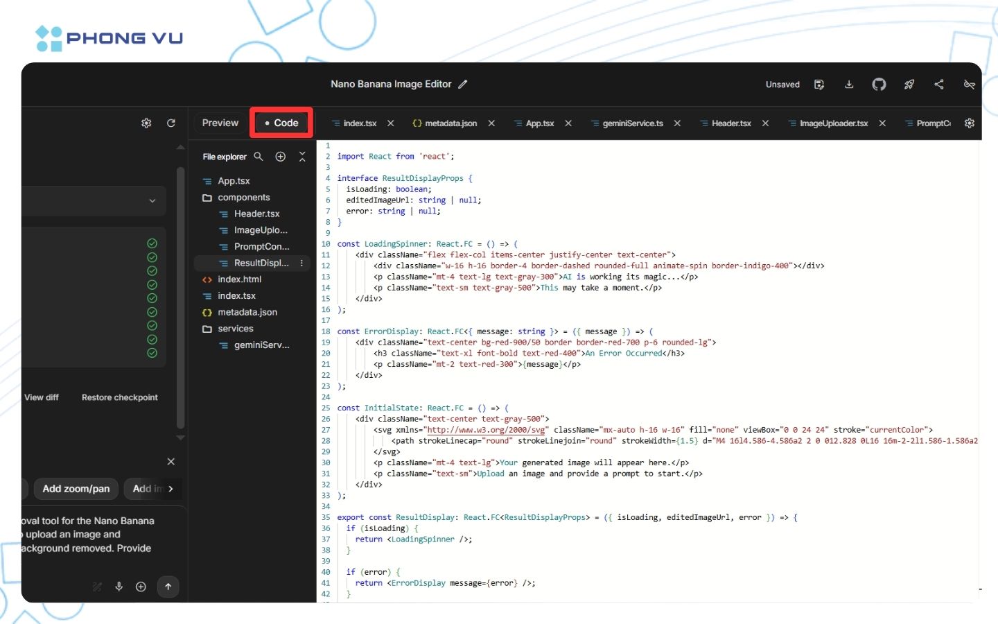 Cách tạo ứng dụng AI đơn giản với Vibe Coding trên Google AI Studio 7 Toàn bộ code để tạo nên ứng dụng
