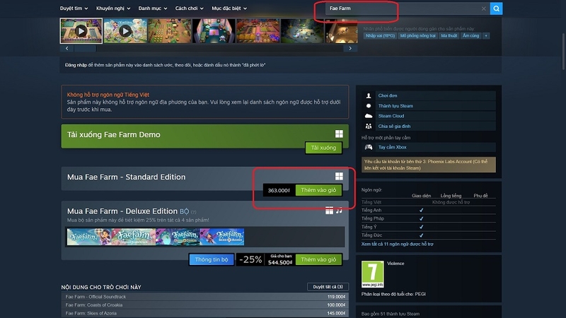 Khám phá Fae Farm - Game co-op nhập vai và mô phỏng trang trại 7 Tải Fae Farm trên PC qua nền tảng Steam