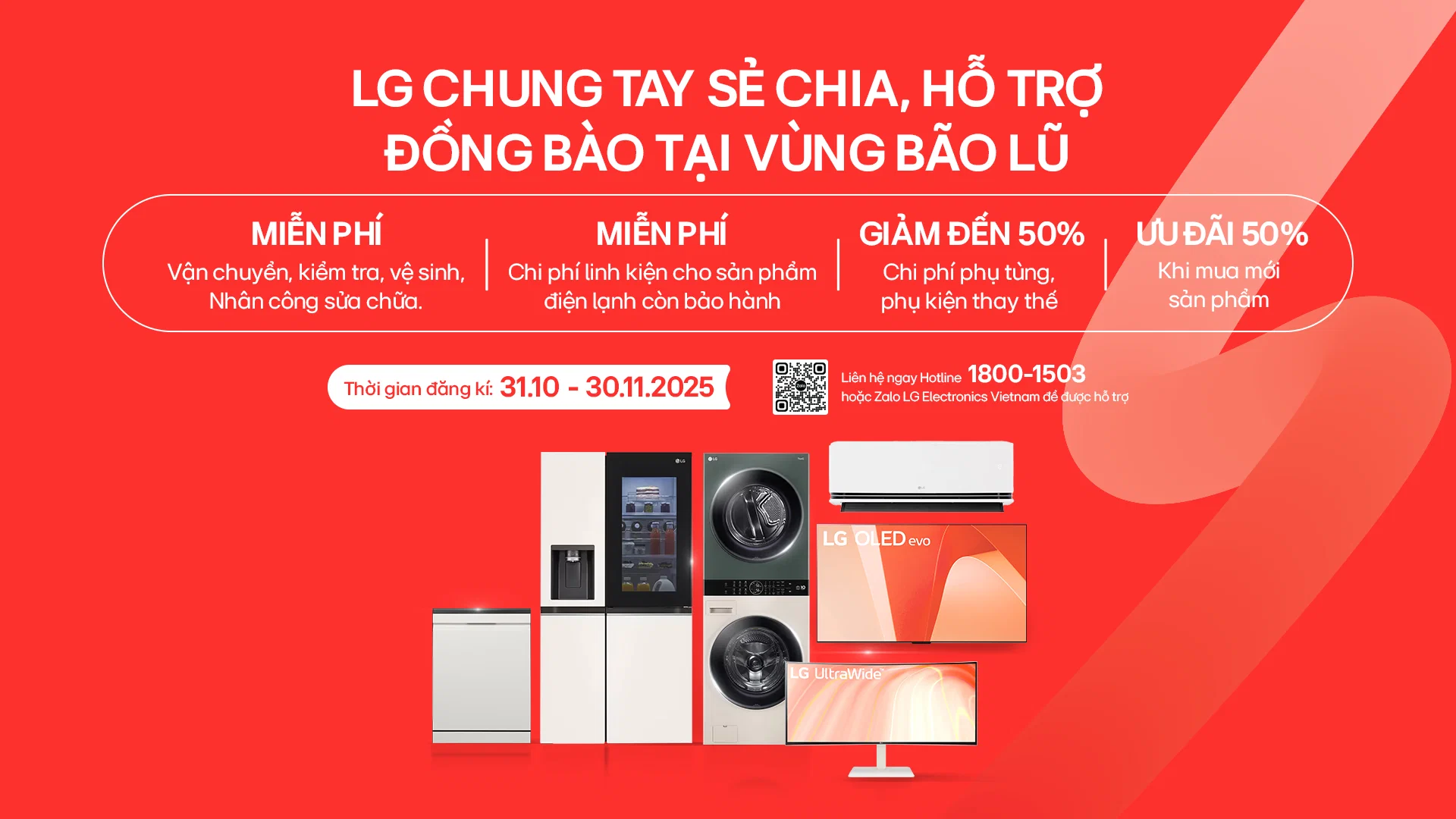 LG triển khai trạm sửa chữa và kiểm tra thiết bị miễn phí tại miền Trung