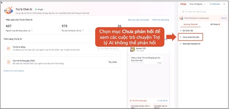 AI giúp thương mại điện tử bứt phá nhờ tối ưu trải nghiệm bán hàng 1 Shopee Việt Nam ứng dụng "Trợ lý Chat AI" trong bán hàng. Ảnh chụp màn hình