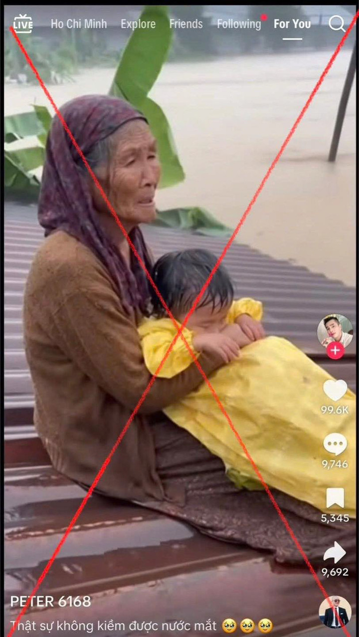 Bộ Công an cảnh báo tin giả AI dựng cảnh kêu cứu, thổi phồng thiệt hại mưa lũ- Ảnh 1.