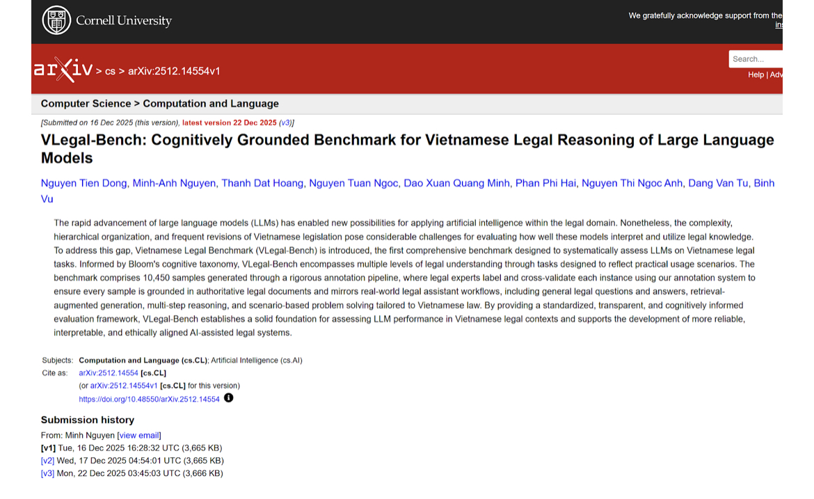 CMC tiên phong LLM AI pháp lý tiếng Việt với VLegal-Bench- Ảnh 1.