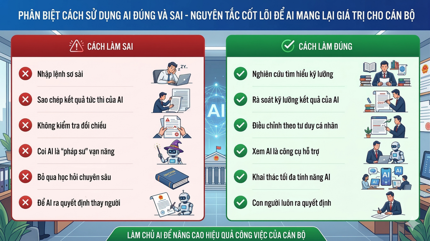 phan biet cach su dung ai dung va sai yeu to quyet dinh de ai thuc su mang lai gia tri cho cong viec cua can bo