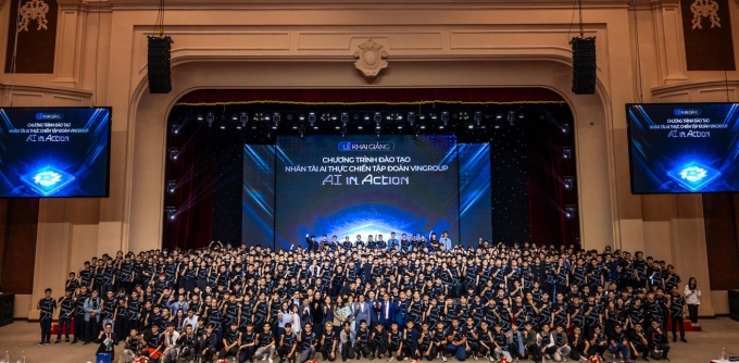 500 học viên đầu tiên gia nhập chương trình Đào tạo 20.000 nhân tài AI thực chiến của Tập đoàn Vingroup. Ảnh: Vingroup