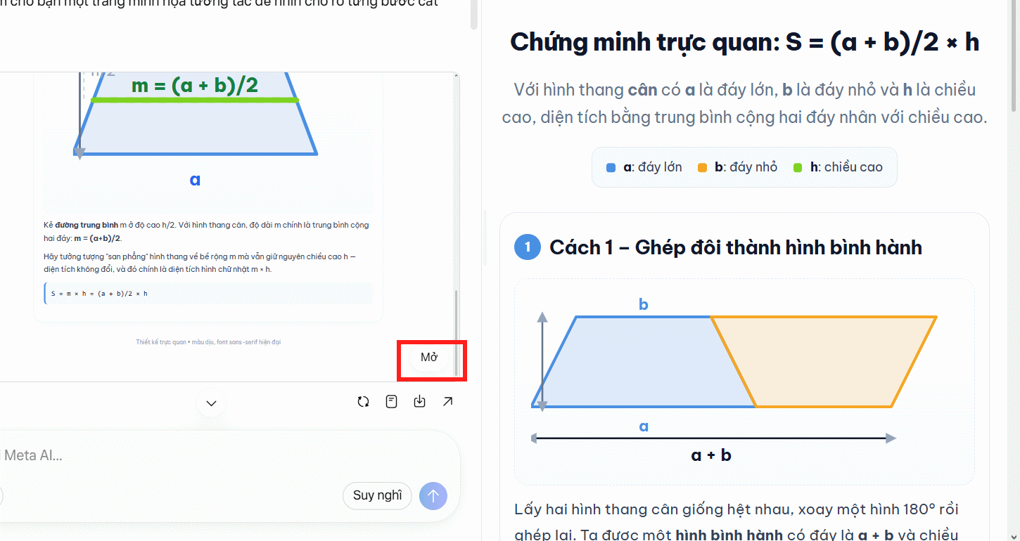 Hướng dẫn tạo mô phỏng trực quan bằng Muse Spark trên Meta AI 3 Nội dung trên Meta AI